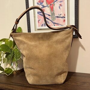 Vintage Coach y2k suede duffle sac small camel